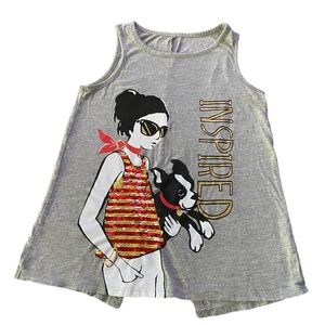 Justice grey sequence shirt